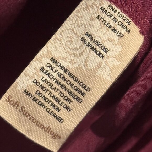 Soft Surroundings Womens Ruched Cowl Neck Top Size Medium Viscose/Spandex top - Picture 3 of 11